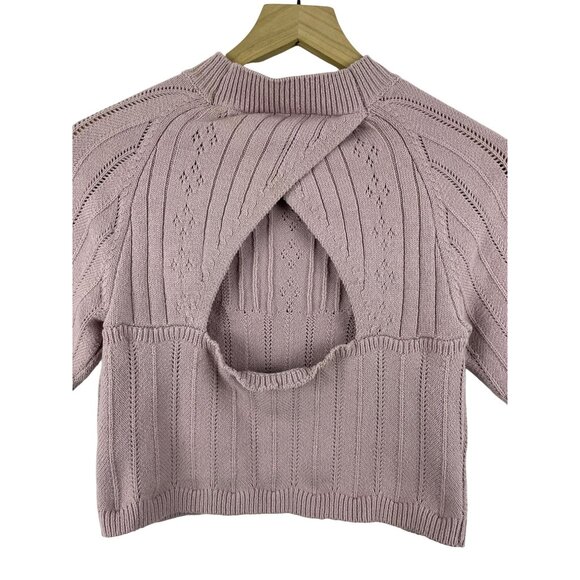 Free People Intimately Womens Large The Romy Swit Silverberry Pointelle Crop Top - Picture 6 of 9